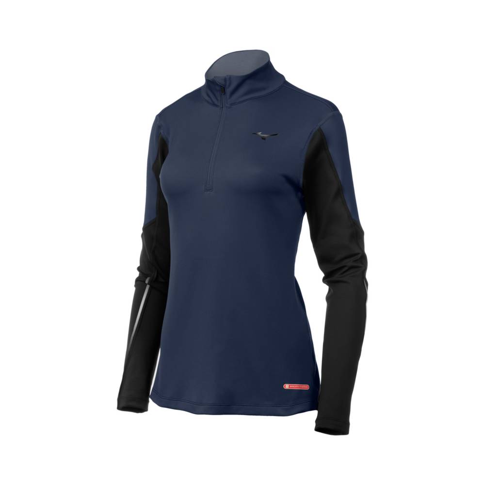 Mizuno Women's Breath Thermo® Half Zip Base Layer Indigo/Black (422019-YEJ)